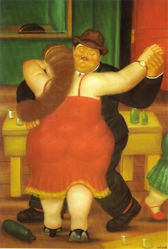 Fernando Botero Painting - Pareja Bailando Fernando Botero